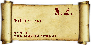 Mellik Lea névjegykártya